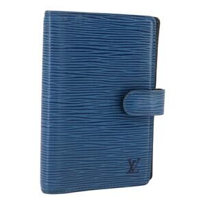 LOUIS VUITTON Epi Agenda PM Day Planner Cover Blue R20055 LV Auth 159181